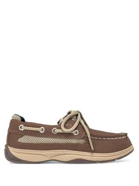 Kids Sperry Brown Boat Shoe with Tan Accents